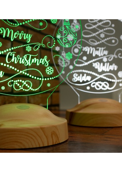 Yeni Yıl Hediyesi, Yılbaşı Çam Şeklinde Kişiye Özel LED Lamba