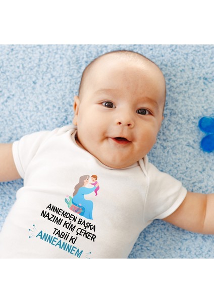 Anneanne Yazılı Organik Pamuk Çıtçıtlı Bebek Body Zıbın