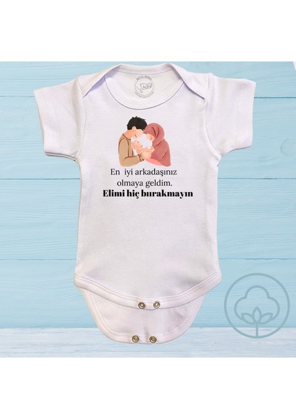 Elimi Hiç Bırakmayın Baskılı Organik Pamuk Çıtçıtlı Bebek Body Zıbın fiyatları