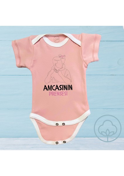 Amcasının Prensesi Organik Pamuk Çıtçıtlı Kısa Kollu Bebek Body Zıbın