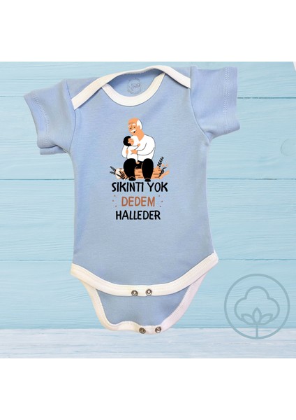 Sıkıntı Yok Dedem Halleder Organik Pamuk Çıtçıtlı Kısa Kollu Bebek Body Zıbın