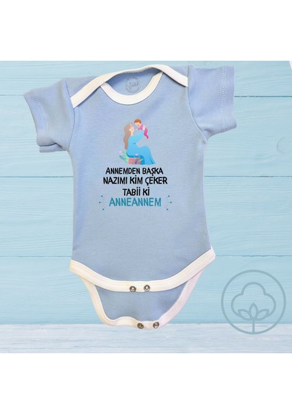 Anneanne Yazılı Organik Pamuk Çıtçıtlı Bebek Body Zıbın
