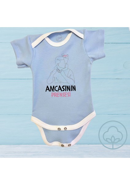 Amcasının Prensesi Organik Pamuk Çıtçıtlı Kısa Kollu Bebek Body Zıbın