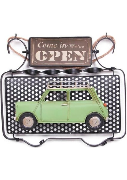 Dekoratif Metal Kapı Yazısı Araba Dekorlu Vintage Hediyelik fiyatları