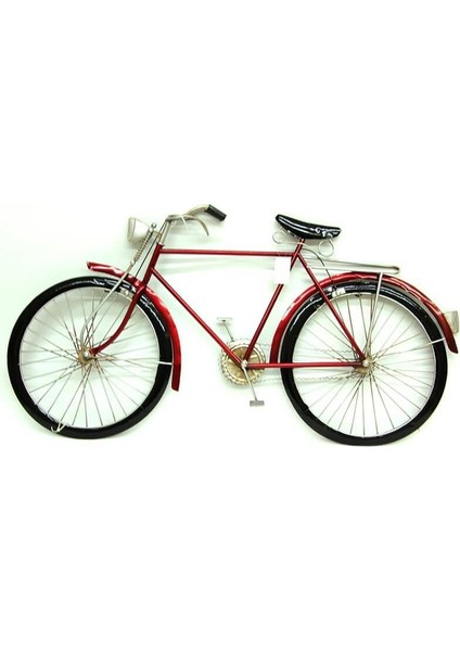 Bisiklet Pano Kırmızı Vintage Dekoratif Ev Ofis Hediyelik
