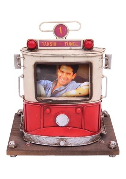 Dekoratif Metal Kalemlik Çerçeveli Tramvay Temalı Hediyelik