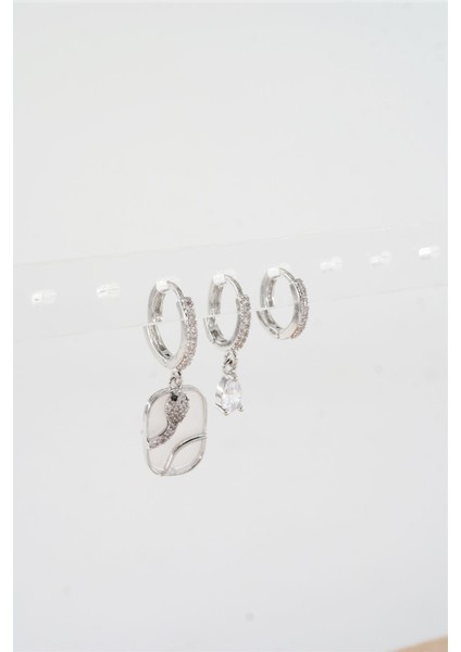 Kadın Vip Seri Zirkon Taşlı 3'lü Küpe fiyatları