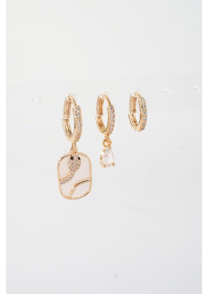 Kadın Vip Seri Zirkon Taşlı 3'lü Küpe fiyatları