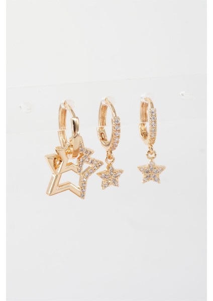 Kadın Vip Seri Zirkon Taşlı 3'lü Küpe fiyatları