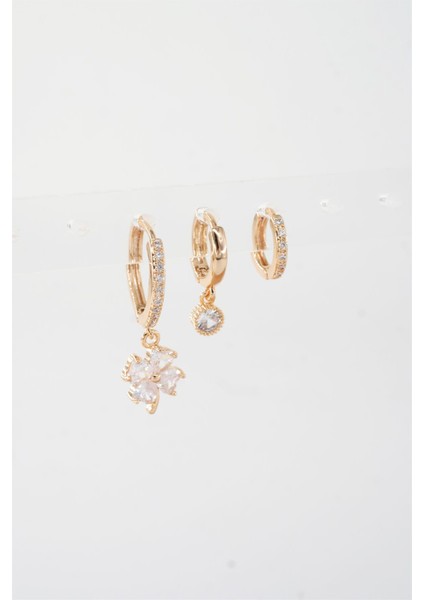 Kadın Vip Seri Zirkon Taşlı 3'lü Küpe fiyatları