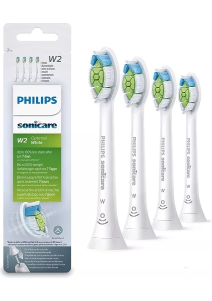 Orijinal Philips Sonicare W2 Yedek Diş Fırçası Kafaları Için, HX6064, Beyaz, 4'lü Paket (Yurt Dışından)