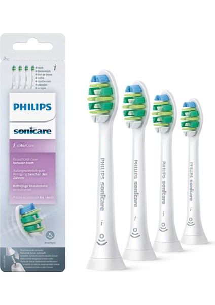 Orijinal Philips Sonicare Intercare Yedek Diş Fırçası Başlıkları Için  Beyaz  4'lü Paket (Yurt Dışından)