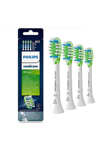 Orijinal Philips Sonicare W3 Yedek Diş Fırçası Başlıkları Için, HX9064/95, Beyaz, 4'lü Paket (Yurt Dışından)