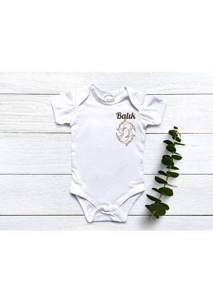 Çıtçıtlı Organik Kumaş Balık Burcu Zıbın