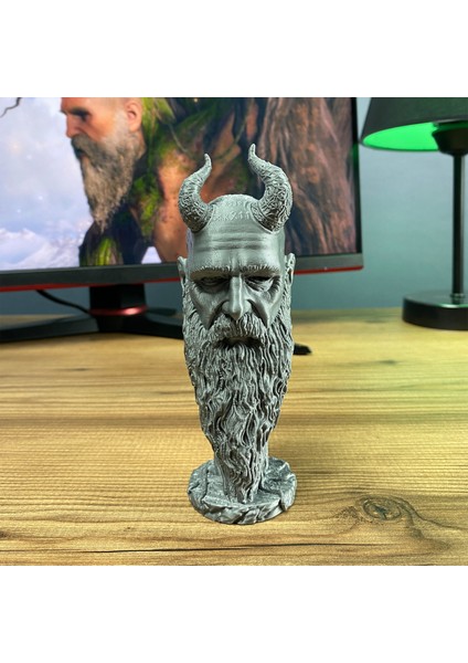 God Of War Mimir Büst Figür 15 cm - Efsanevi Tasarım