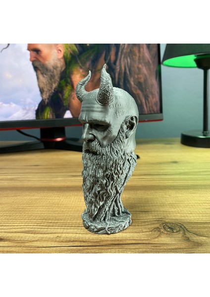 God Of War Mimir Büst Figür 15 cm - Efsanevi Tasarım