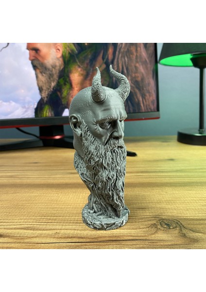 God Of War Mimir Büst Figür 15 cm - Efsanevi Tasarım