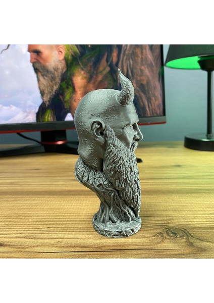 God Of War Mimir Büst Figür 15 cm - Efsanevi Tasarım