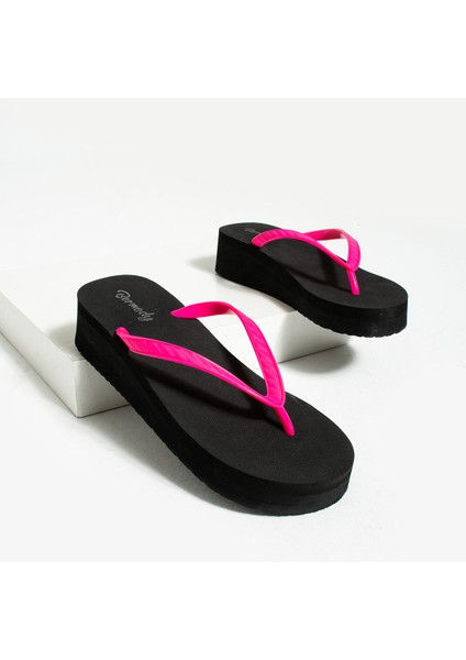 Pembe Platform Parmak Arası Acıtmaz Plaj Terliği Flip Flops