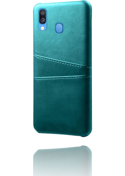 Samsung Galaxy A40 Pu Deri Kaplamalı Pc Ikili Kart Yuvaları ile Mobil Muhafaza - Yeşil (Yurt Dışından)