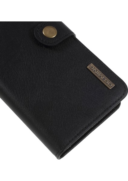 Samsung Galaxy S9+ SM-G965 Koruyucu Telefon Kılıfı Söndürülebilir 2'si 1'e Bölünmüş Deri Flip Kapak Cüzdan-Siyah (Yurt Dışından)