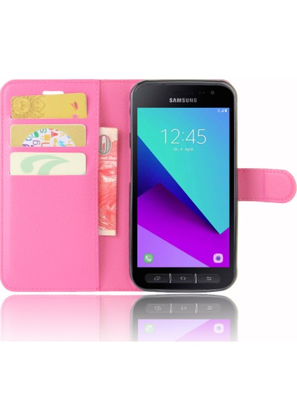 Samsung Galaxy Xcover 4s/xcover Için Litchi Cilt Manyetik Deri Stand Kılıfı (Yurt Dışından)