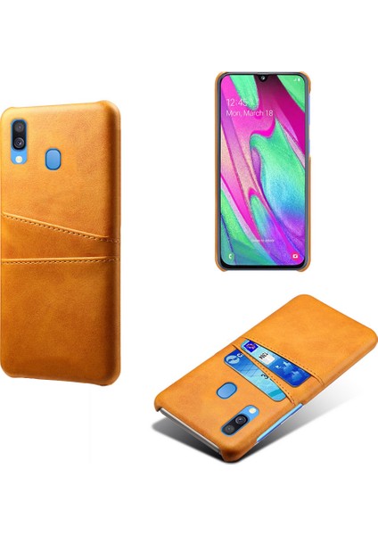 Samsung Galaxy A40 Pu Deri Kaplamalı Pc Ikili Kart Yuvalı Mobil Muhafaza - Turuncu (Yurt Dışından)