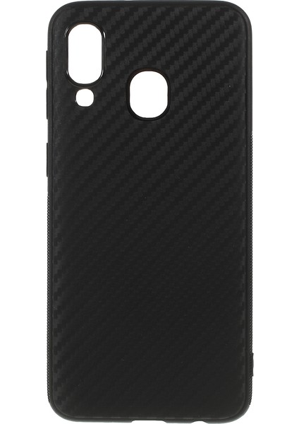 Samsung Galaxy A40 Için Karbon Fiber Tpu Cep Telefonu Kabuğu - Siyah (Yurt Dışından)