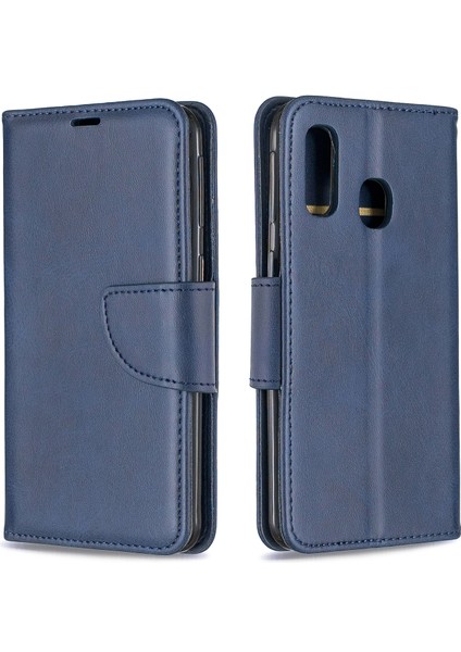Samsung Galaxy A40 Için Pu Deri Cüzdan Stand Telefon Kapağı - Mavi (Yurt Dışından) fırsatları