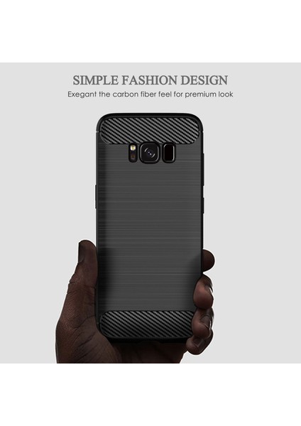 Samsung Galaxy S8 Karbon Fiber Doku Telefon Kasası Fırçalanmış Telefon Tpu Kapağı - Kırmızı (Yurt Dışından) modelleri