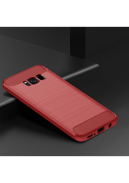 Samsung Galaxy S8 Karbon Fiber Doku Telefon Kasası Fırçalanmış Telefon Tpu Kapağı - Kırmızı (Yurt Dışından) fırsatları