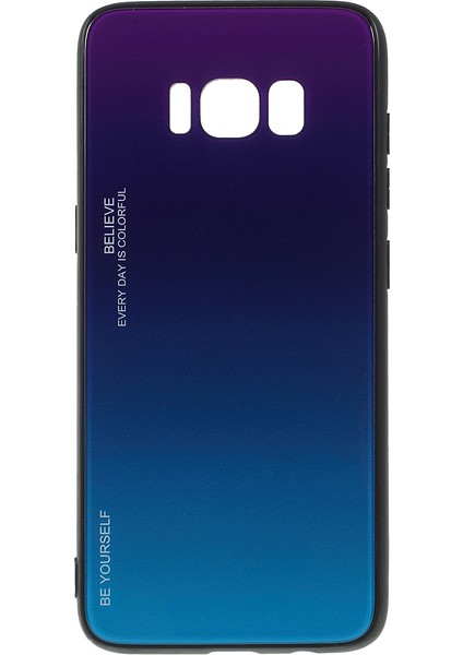 Samsung Galaxy S8 G950 Için Gradyan Renkli Cam+Pc+Tpu Telefon Kasası - Mor/mavi (Yurt Dışından)