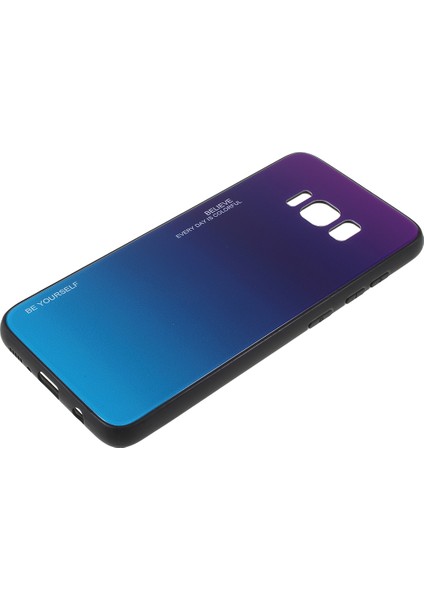 Samsung Galaxy S8 G950 Için Gradyan Renkli Cam+Pc+Tpu Telefon Kasası - Mor/mavi (Yurt Dışından) fiyatları