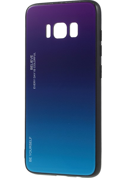 Samsung Galaxy S8 G950 Için Gradyan Renkli Cam+Pc+Tpu Telefon Kasası - Mor/mavi (Yurt Dışından) modelleri