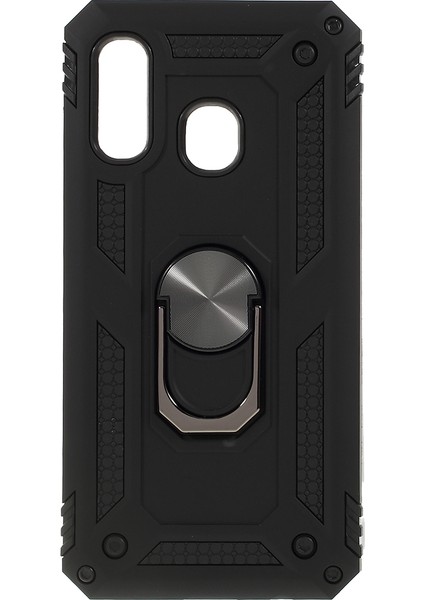 Samsung Galaxy A40 Için 2 Aradan 1 Askeri Düşme Rotasyon Telefon Kapağı - Siyah (Yurt Dışından)