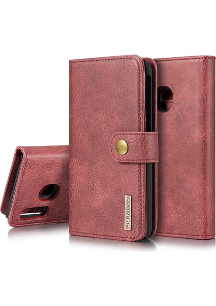 Samsung Galaxy A40 Cüzdan Için Telefon Kasası Çıkarılabilir Kasa Şok Geçirmez Kabuk Flip Koruyucu Kapak - Kırmızı (Yurt Dışından)