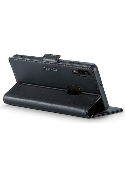 Samsung Galaxy A40 Rfıd Engelleme Pu Deri Telefon Kılıfı Stand Cüzdan Anti -Drop Kapağı - Siyah (Yurt Dışından) modelleri