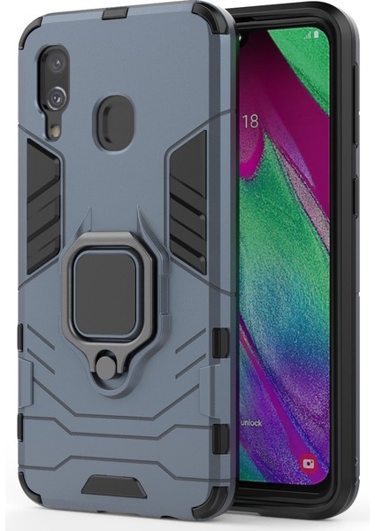 Samsung Galaxy A40 Için Serin Koruyucu Yüzük Tutucu Kickstand Pc Tpu Hibrid Kılıf - Mavi (Yurt Dışından) fiyatları