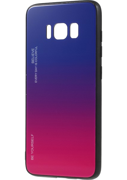 Samsung Galaxy S8 G950 Için Gradyan Renkli Cam+Pc+Tpu Telefon Kasası - Mavi/gül (Yurt Dışından) modelleri