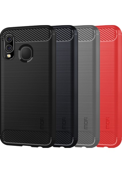Samsung Galaxy A40 Için Karbon Fiber Doku Fırçalanmış Tpu Kasası - Siyah (Yurt Dışından) modelleri
