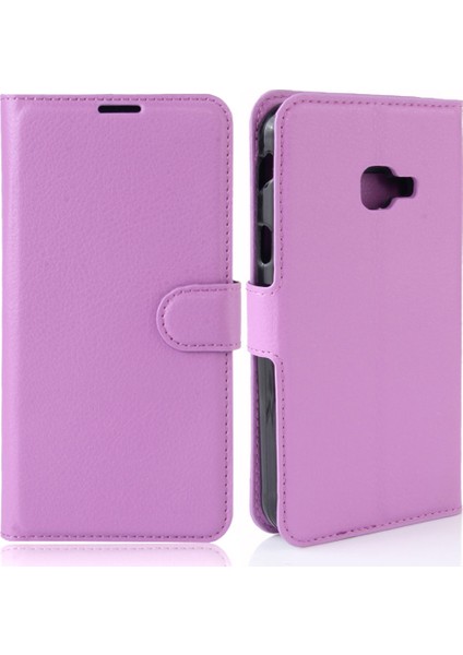 Samsung Galaxy Xcover 4s/xcover 4 G390F Için Litchi Skin Pu Deri Stand Kılıfı - Mor (Yurt Dışından)