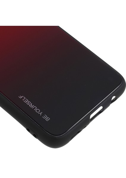 Samsung Galaxy S8 G950 Için Gradyan Renkli Cam+Pc+Tpu Telefon Kılıfı - Kırmızı/siyah (Yurt Dışından) fırsatları
