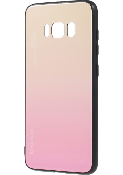 Samsung Galaxy S8 G950 Için Gradyan Renkli Cam+Pc+Tpu Telefon Kasası - Altın/pembe (Yurt Dışından) modelleri