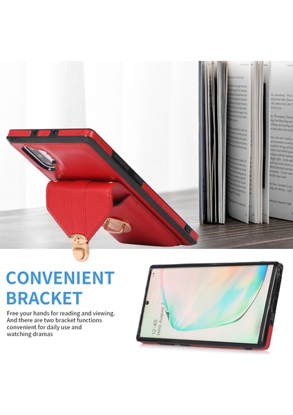 Samsung Galaxy Için Note 10 Artı 5g Kart Tutucu Arka Kasa Pu Deri+Tpu Kickstand-Red ile Telefon Kapağı (Yurt Dışından) fiyatları