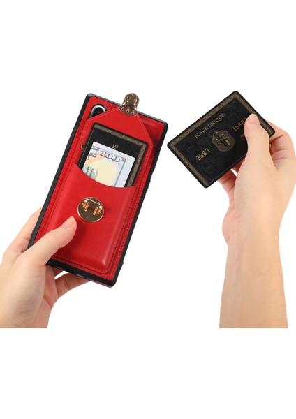 Samsung Galaxy Için Note 10 Artı 5g Kart Tutucu Arka Kasa Pu Deri+Tpu Kickstand-Red ile Telefon Kapağı (Yurt Dışından) modelleri