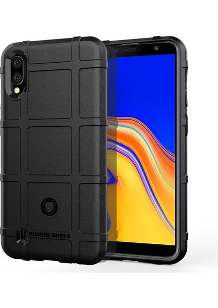 Samsung Galaxy M10/A10 Için Engebeli Square Doku Anti -Shock Tpu Telefon Kapağı - Siyah (Yurt Dışından)