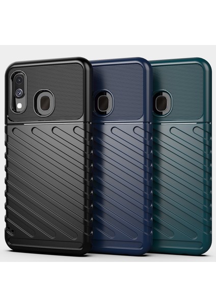 Samsung Galaxy A40 Için Twill Doku Yumuşak Tpu Kılıfı - Siyah (Yurt Dışından) modelleri