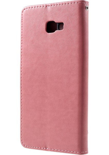 Baskı Kelebek Çiçek Cüzdan Stand Derisi Samsung Galaxy J4+ - Gül Altın (Yurt Dışından) fiyatları