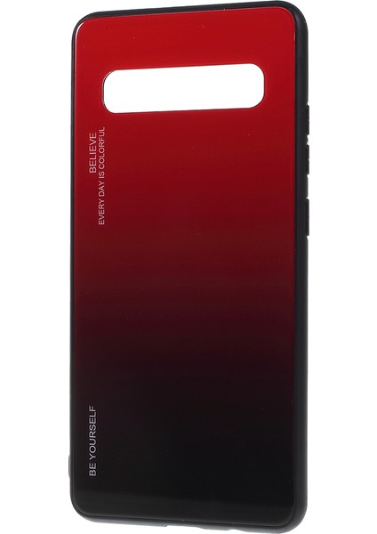 Gradyan Renk Cam+Tpu Telefon Kapak Samsung Galaxy S10 5g - Kırmızı/siyah Için (Yurt Dışından) fiyatları