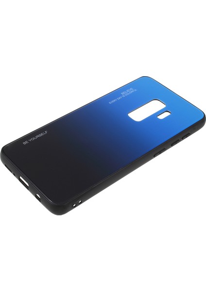 Samsung Galaxy S9 Plus G965 Için Gradyan Renk Cam+Pc+Tpu Telefon Kılıfı - Mavi/siyah (Yurt Dışından) fiyatları